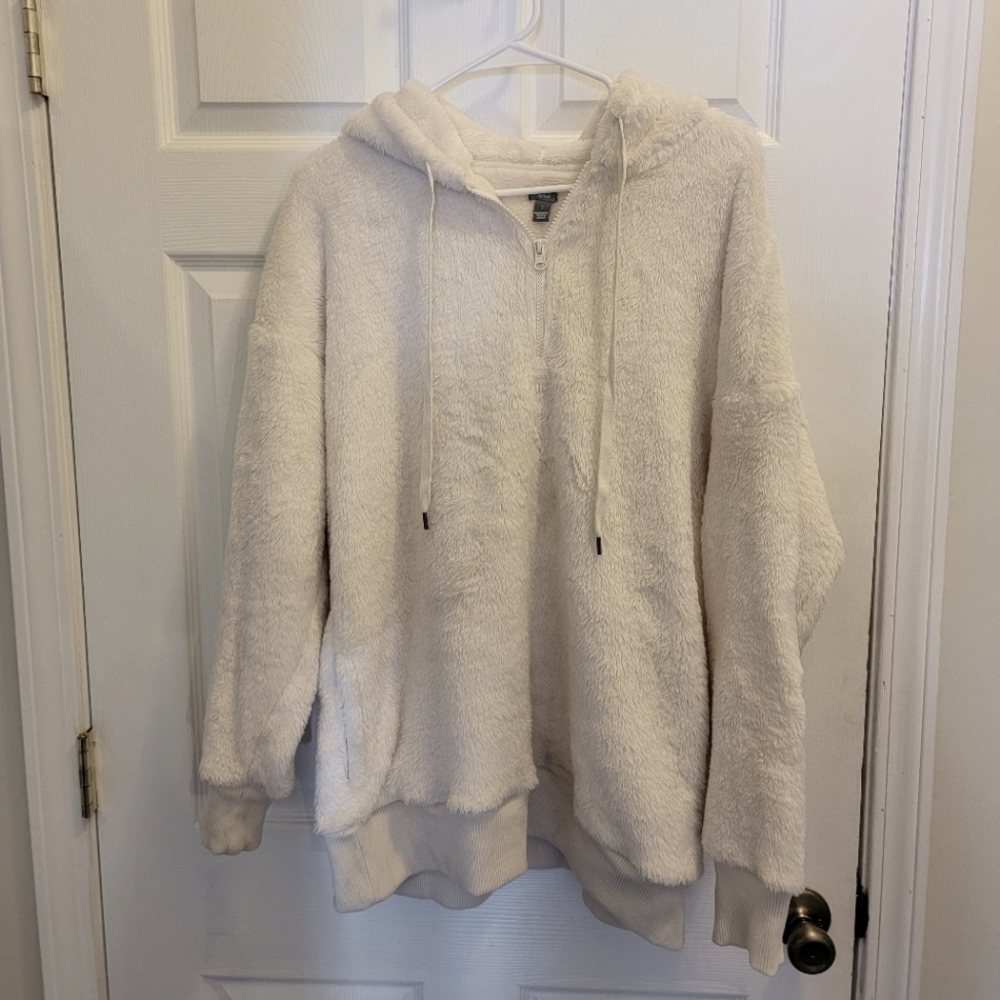 NWOT Aerie Sherpa Quarter Zip Hoodie